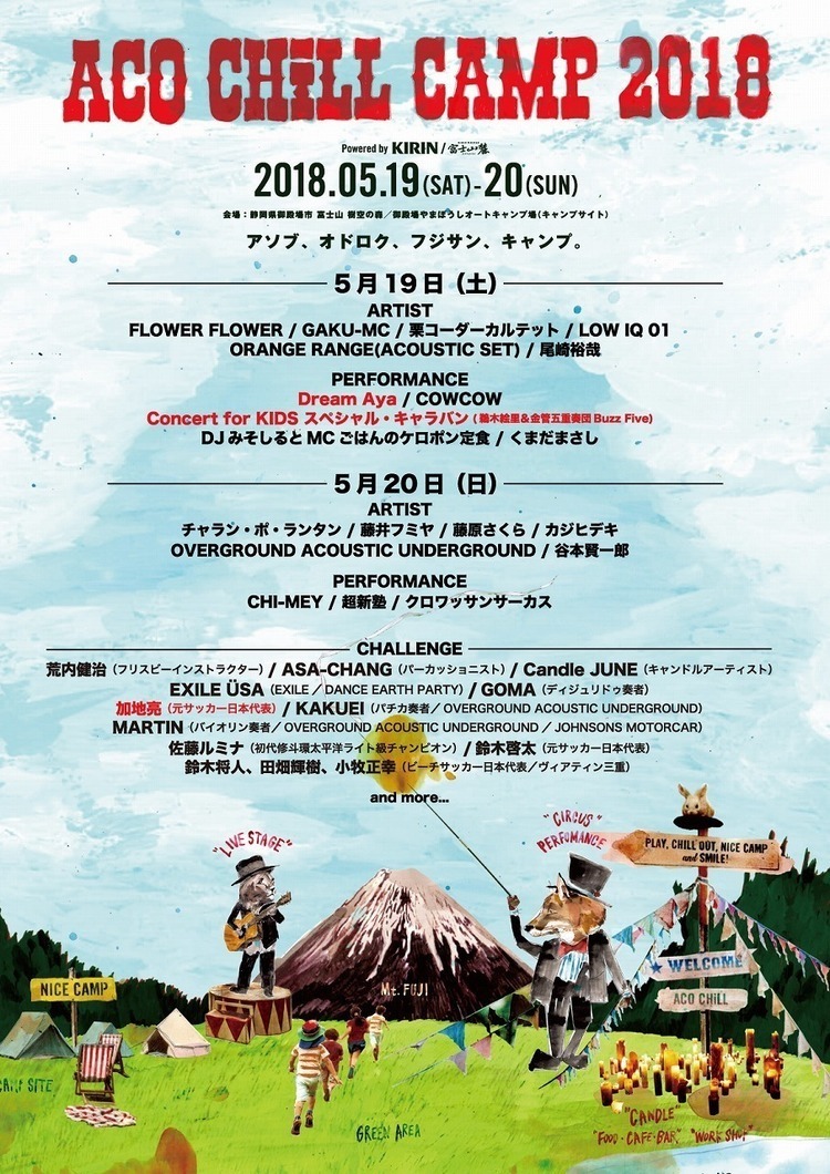 Aco Chill Camp 第6弾出演者 日割りを発表 18 03 24 邦楽ニュース 音楽情報サイトrockinon Com ロッキング オン ドットコム